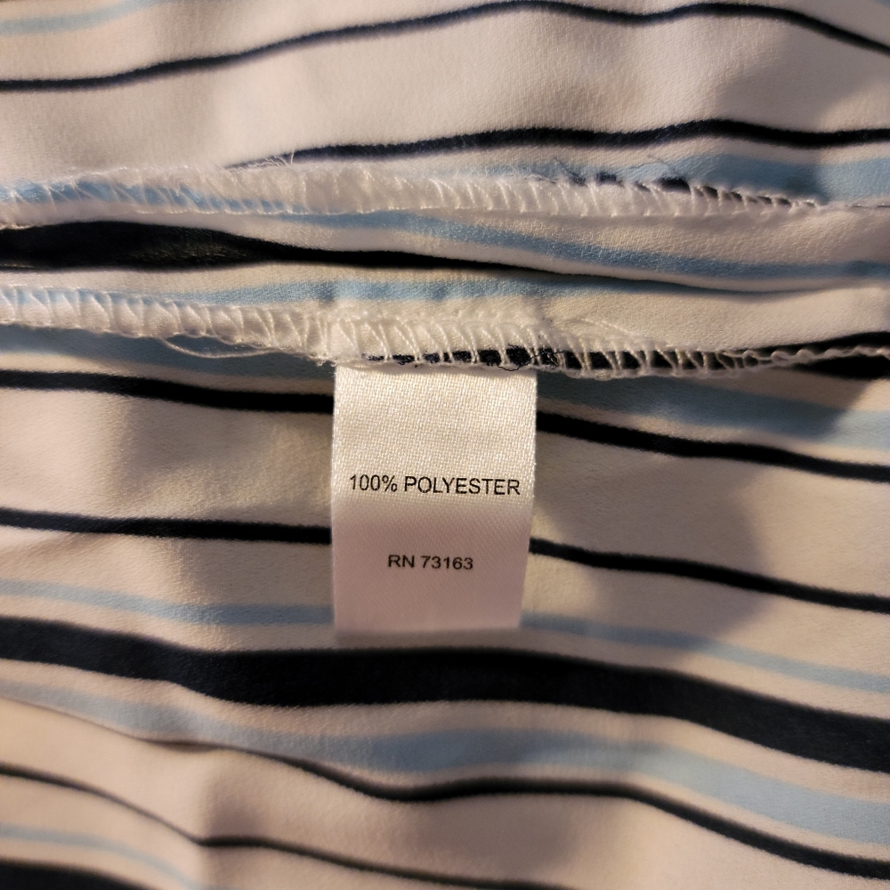 Spense blouse with mandarin collar and stipes Med - Picture 6 of 8